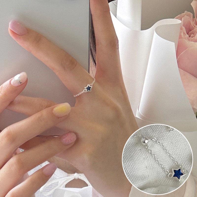 Korean S925 Silver Cross Military Flower Ring: Retro, Adjustable, Fashionable Hip-Hop Index Finger Design for Women.
