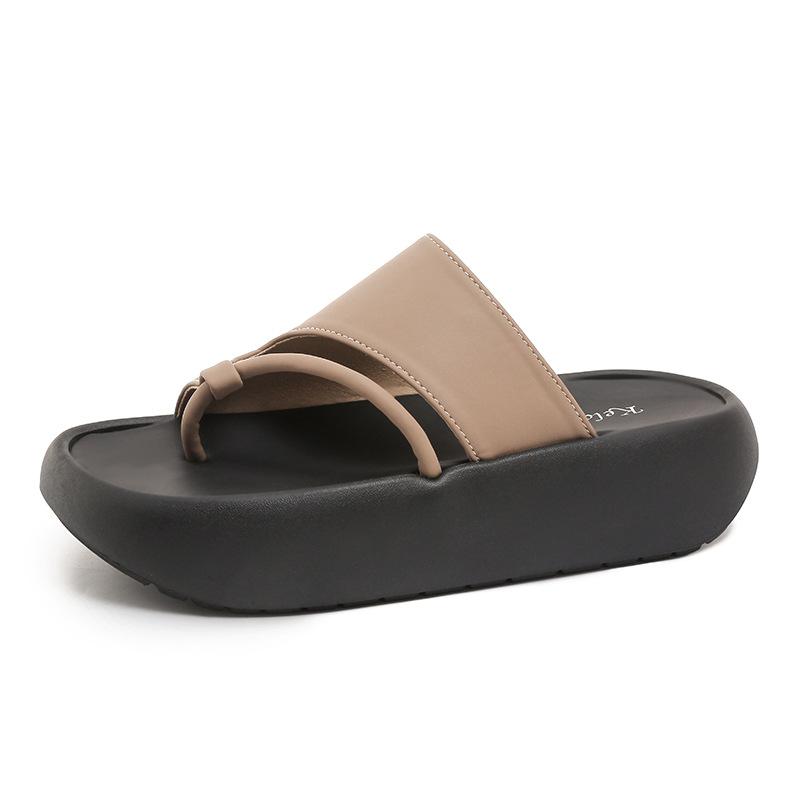 French set of toe cool slippers women's summer wear new high-end casual flip-flops simple with skirt cool slippers