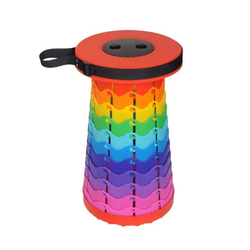 Teleskopowe krzesło wędkarskie z regulowaną wysokością, przenośne i składane plastikowe siedzisko do użytku na zewnątrz do wędrówek, wędkarstwa