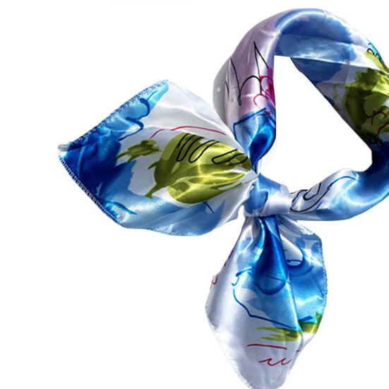 Faux Silk Square Satin Soft Kerchief Stewardess Scarf Bandana Neckerchief