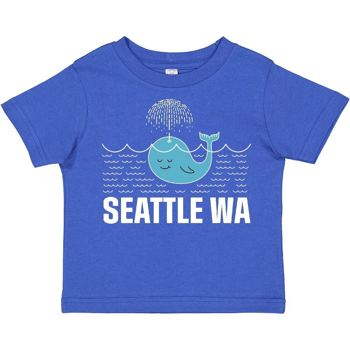 Inktastic Seattle Washington Cute Whale Travel Toddler T-Shirt Wa Keepsake City 150
