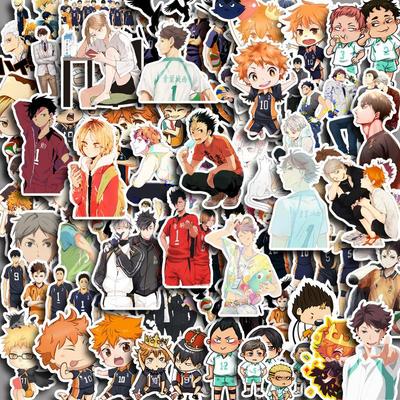 Haikyuu!! Sada samolepek s anime postavami - 52 dekorativních samolepek na deník a láhev na vodu