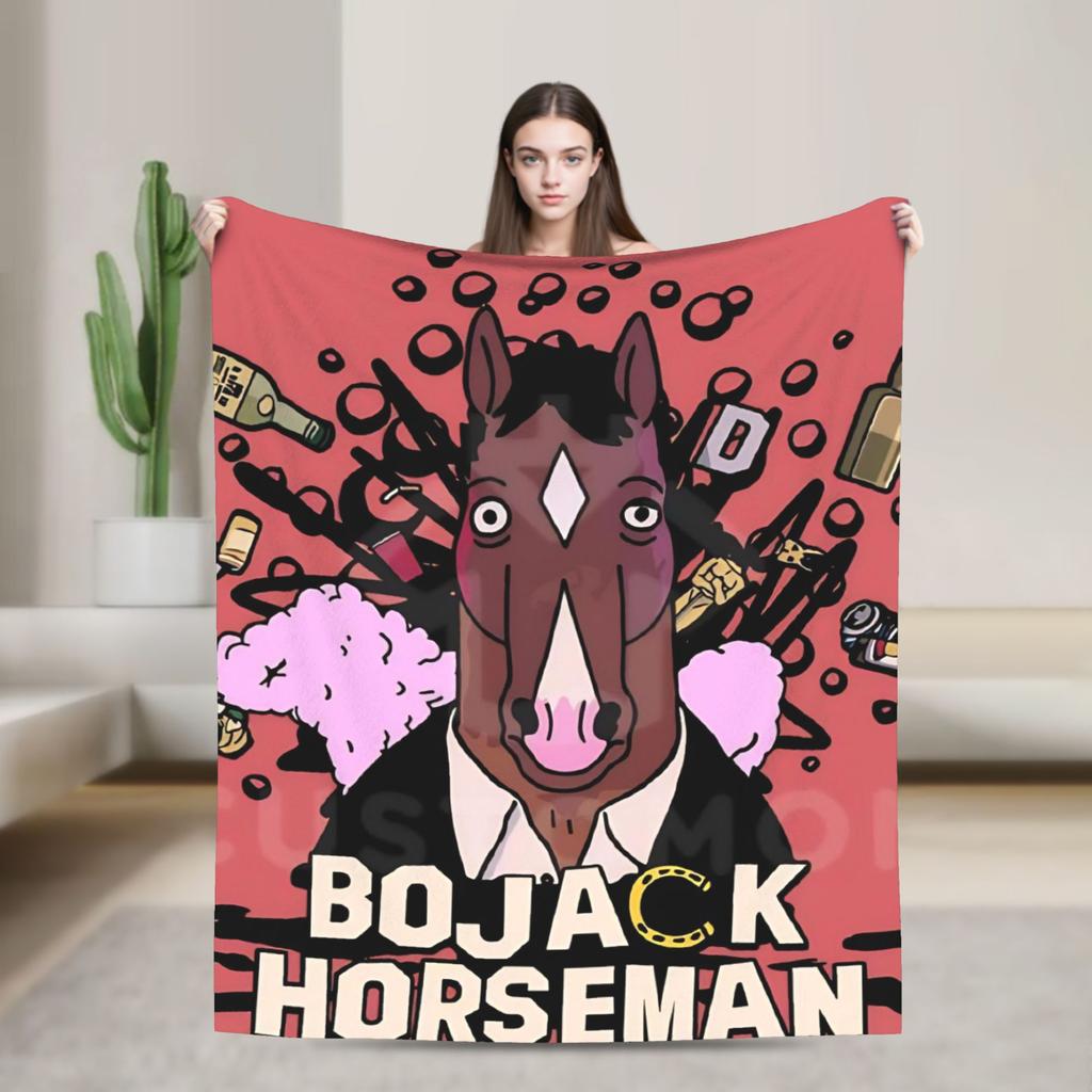BoJack Horseman Warm Soft Blanket  Travel Office Plush Throw Blanket Comfortable Outdoor Flannel Bedspread Sofa Bed Cover