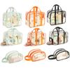 Clear PVC Cosmetic Organizer Bag with Zipper for Toiletries Makeup Storage Transparent Travel Tote Bag Water Resistant