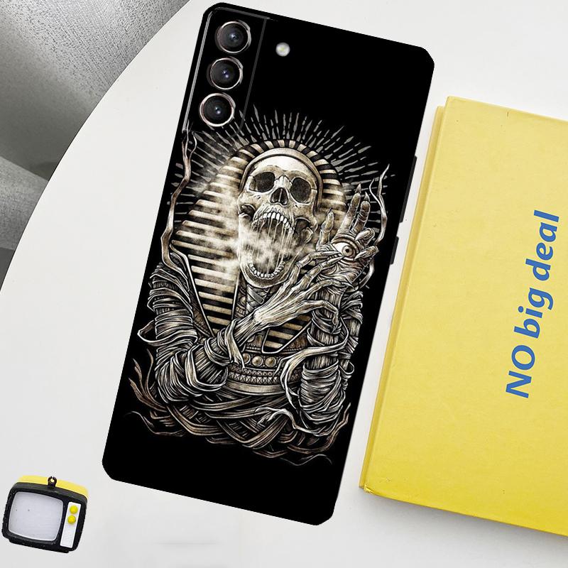 Ancient Egypt Pharaoh Phone Case For Samsung Galaxy S25 Ultra S21 S22 S23 S24 Ultra S9 S10 S20 Plus S25 FE Cover