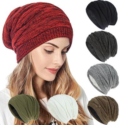 Elegante warme Herren-Damen-Strickmütze, Baggy-Mütze, Häkelmütze, Outdoor-Skimütze im Herbst und Winter