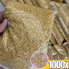 50-1000pcs DIY Gold Beads Loose Bead Bead Necklace Bracelet DIY Handmade Accessories Material 2.4-4MM Perforated Round Beads