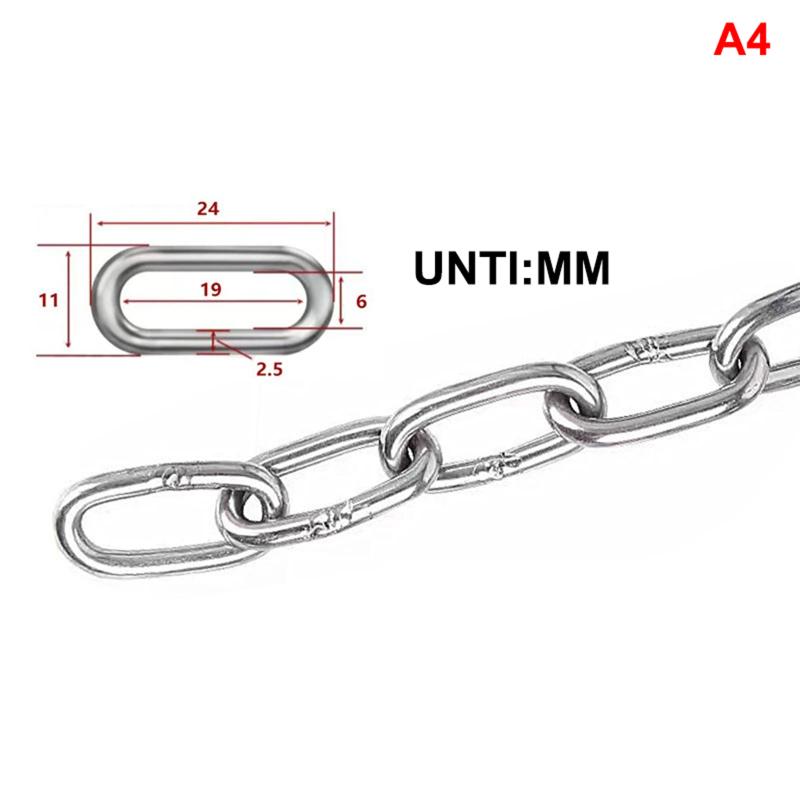 1M Rust Resistant 304 Stainless Steel Chain Welded Durable Chain for Hanging Swing Pet Leash Patio Decor Hanging