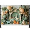 Dinosaur Theme Backdrop Photography Tropical Forest Arch Balloon Decor Birthday Cake Smash Kids Portrait Photo Background Studio