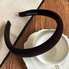 Vintage Brown Padded Headbands For Women Plaid Floral Print Hairbands Knitted Velvet Hair Hoops Plain Head Bands Accessories 1pc