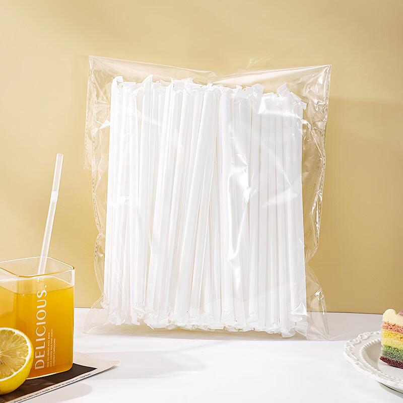 Individually Wrapped Disposable PP Drinking Straws, 100 Pcs