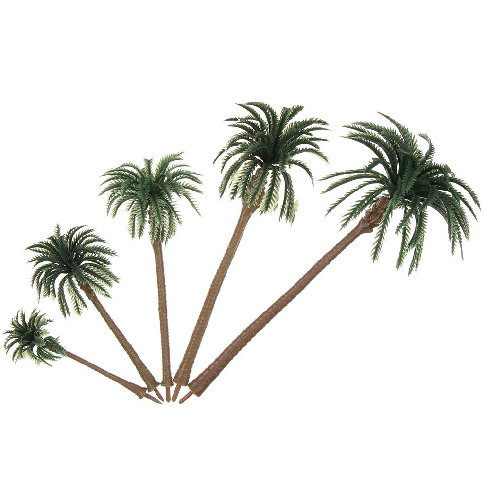 5Pcs Plastic Coconut Palm Tree Miniature Plant Pots Bonsai Craft Micro Landscape DIY Decoration Scenery Model