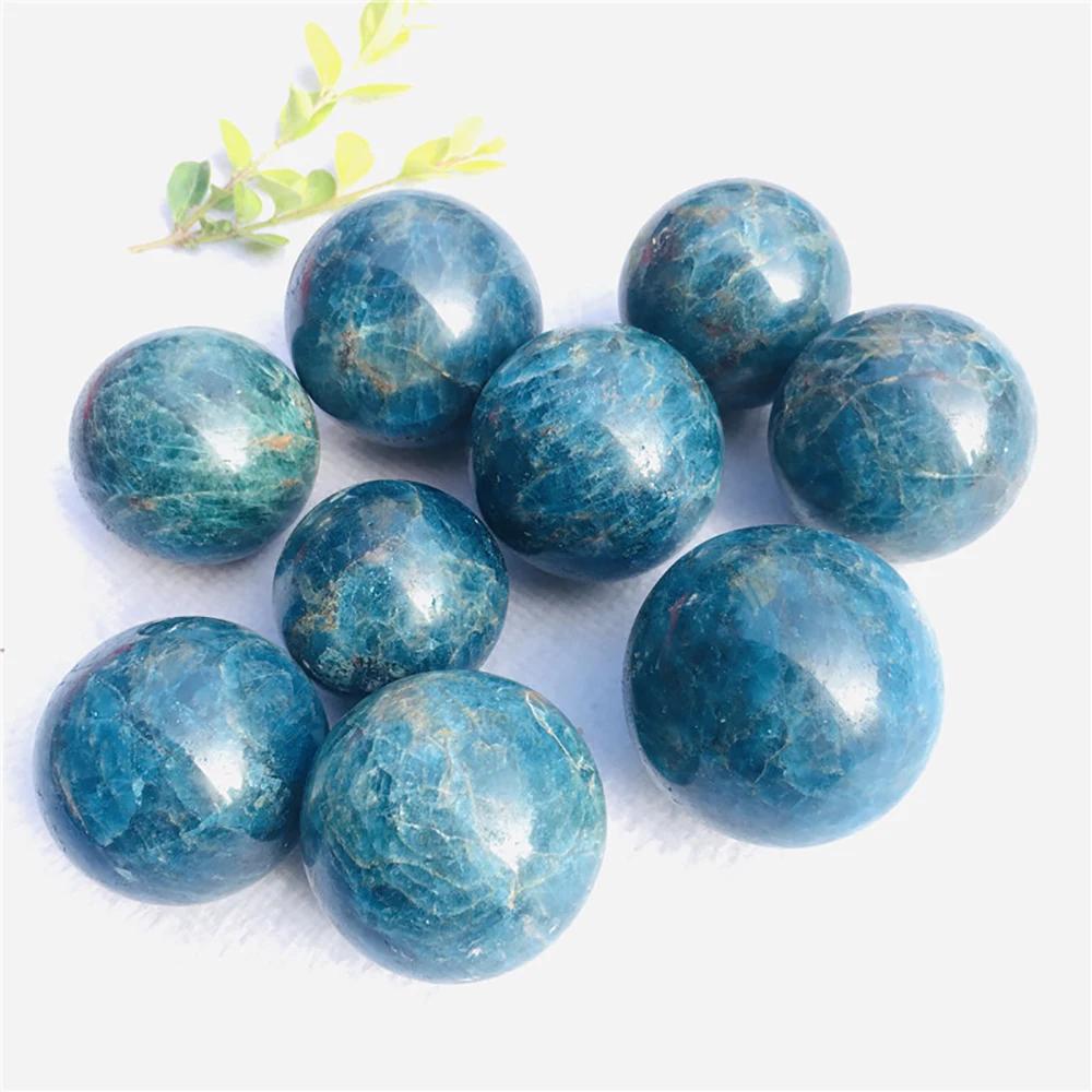 Natural Blue Apatite Healing Crystal Sphere Polished Energy Crystal Balls Rock Crystal Quartz Gemstone for Home Decorations