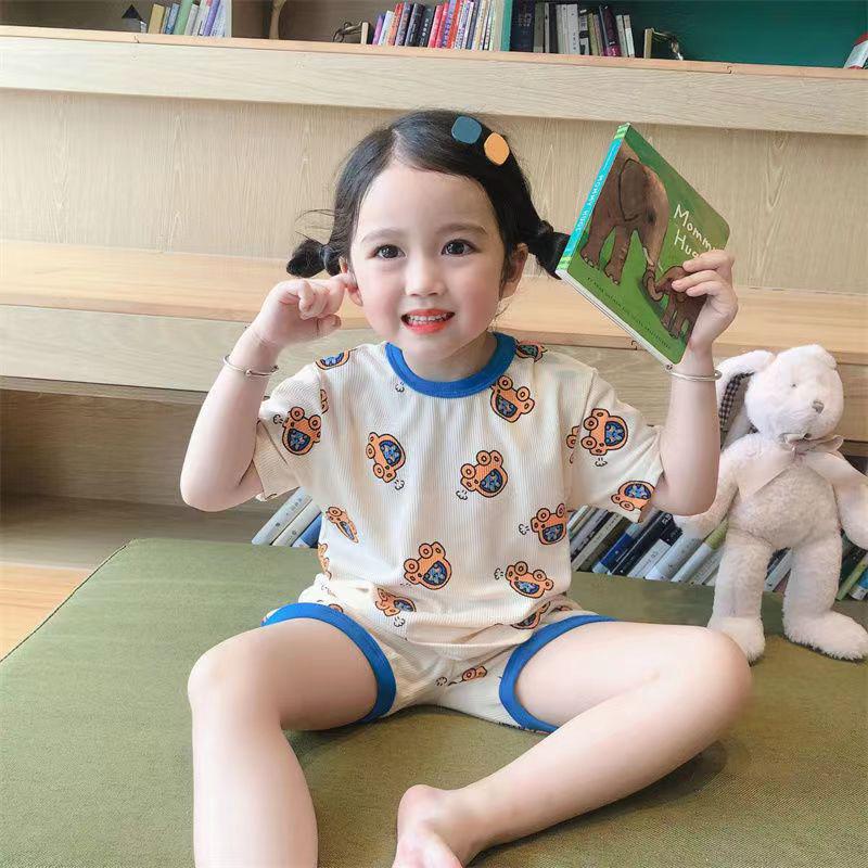 Ice Silk Baby Summer Pajamas - Short-Sleeved and Loose Fit for Boys and Girls