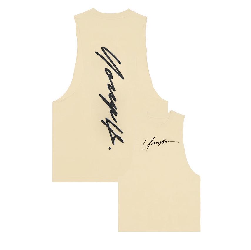 

Летняя мужская майка без рукавов для фитнеса - Большой размер, Дышащая, Свободный крой, Стиль баскетбольной майки L бежевый