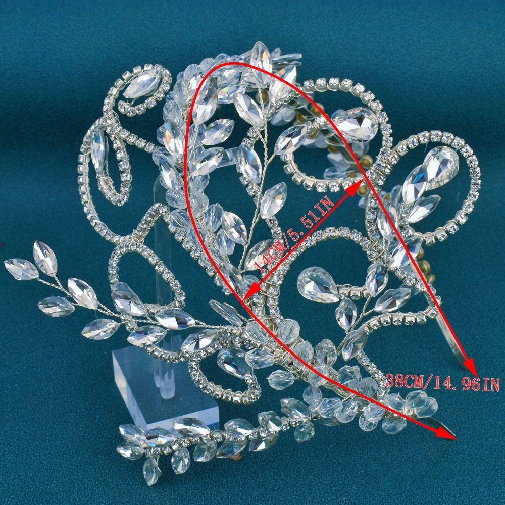 Rhinestone Wedding Hair Accessories Leaf Design Bridal Headband Bridal Headpiece  For Women