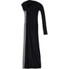Solid Logo Print Slim Fit Long Sleeve Dress Women Dresses Black IW7499