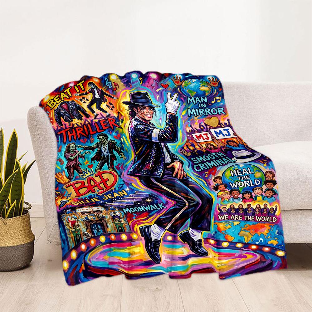 Pop: Michael Jackson Decke Weich & Gemütlich Geeignet für Sofa Wohnzimmer Bürostuhl Vier Jahreszeiten Vielseitig Modern