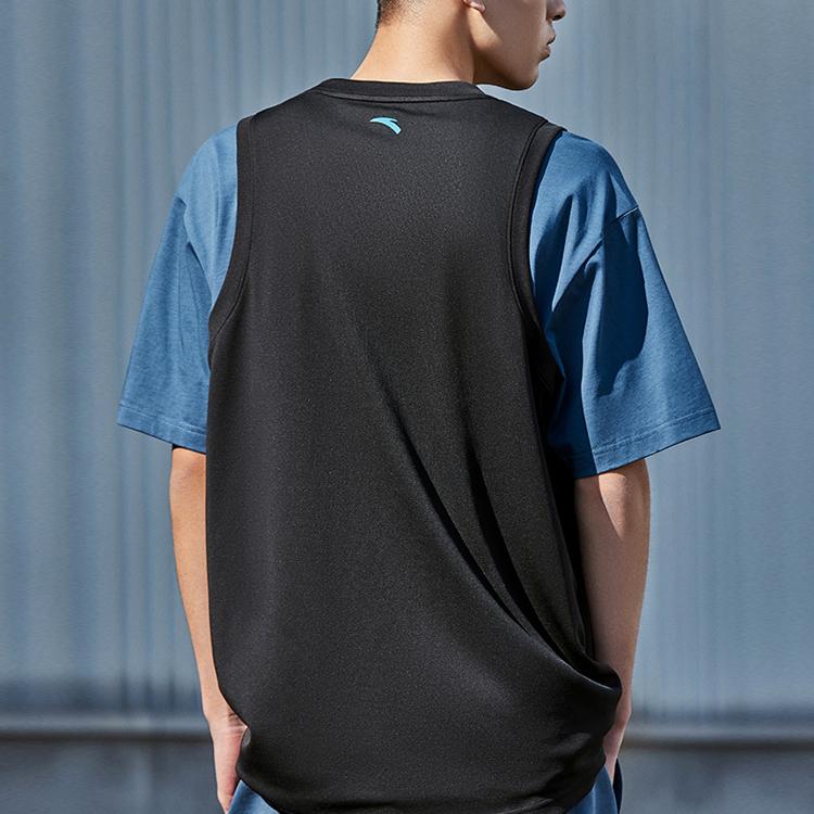 Anta Basketball Series Letter Round Neck Sleeveless Tank Top Unisex Tops Black 952321104-2