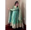 Damen Bollywood Partykleidung Fandy Seidenkleid Hose Dupatta Set Indisches Designer Anarkali Salwar Anzug
