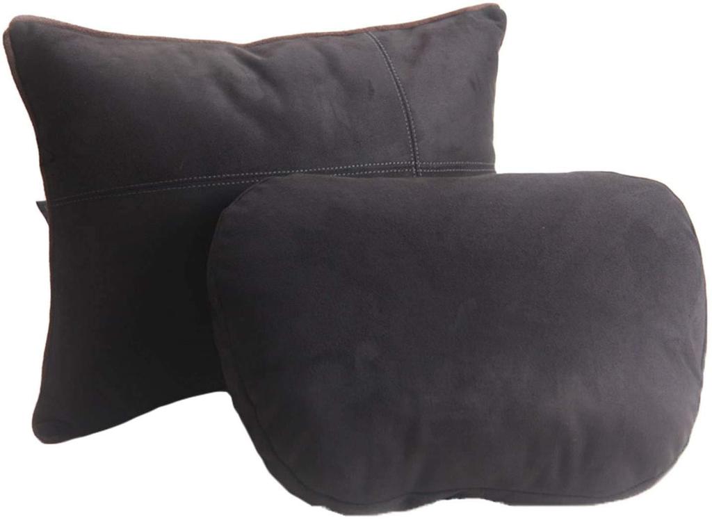 Sett med nakkestøtte og korsryggpute for Maybach Design Myk bilpute Kwak's S-klasse, (Svart)