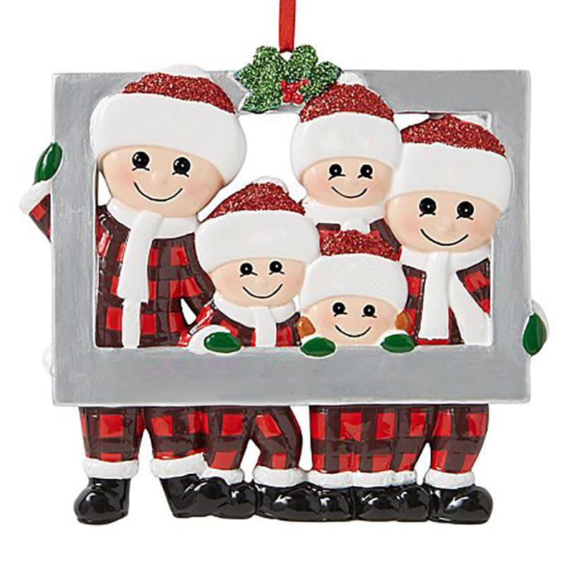 Crafted Resin Beautifully Family Photo Frame For Christmas Featuring Colorful Characters Santa