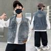 Casual Jas voor Jongens: Modieuze Denim Trenchcoat voor Kinderen Lente/Herfst