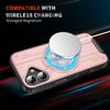 For iPhone 17 Case Compatible with MagSafe Rotating Ring Kickstand PC + TPU Shockproof Phone Cover