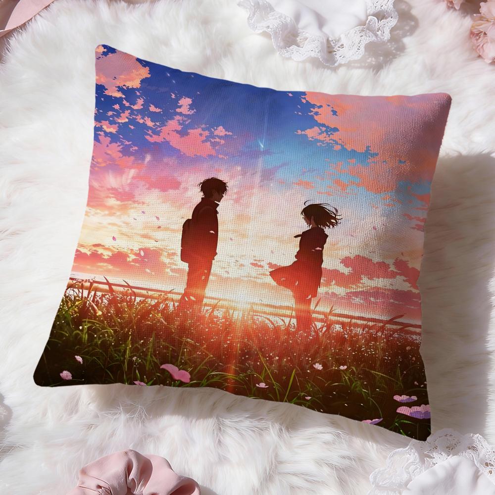 Cartoon Y-Your NameS Cushion Cover Premium Comfort Reversible Pillow Cove -Two in One Design for Any Room & Car Interior