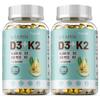 Capsule molli di Vitamina D3 e Vitamina K2, integratore di olio di cocco naturale, supporto immunitario