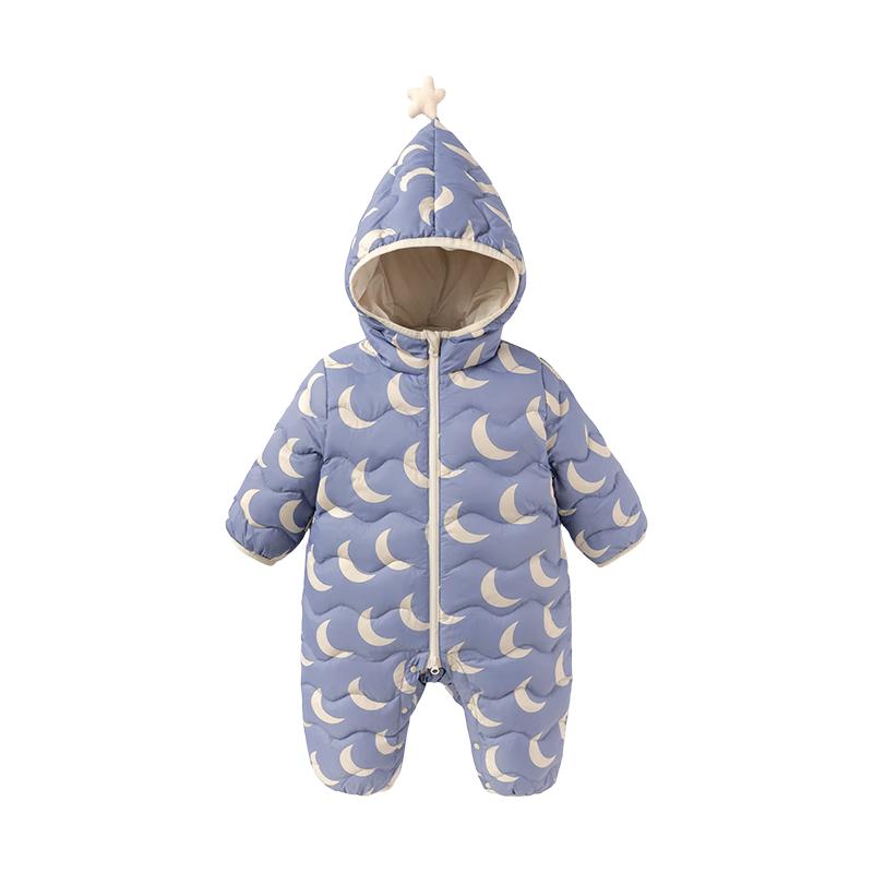 Babylove Winter Lightweight Hooded Down Jumpsuit 80
