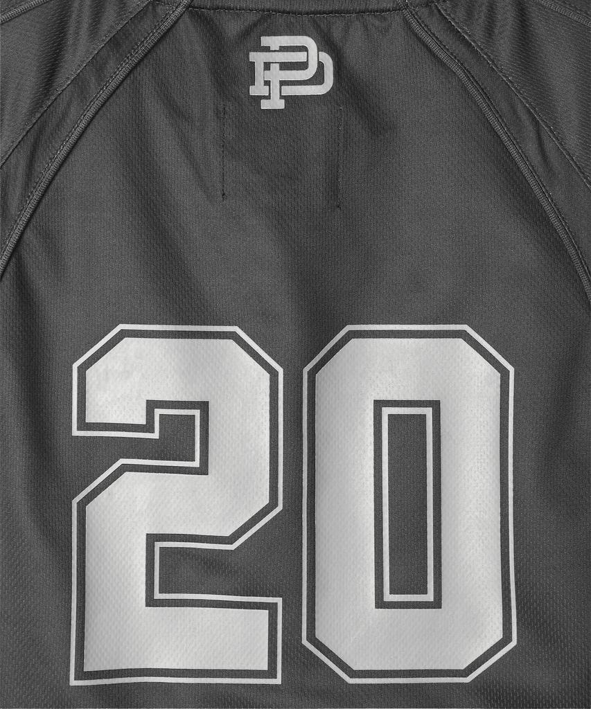 PHYPS MOTORCYCLE Womens Mesh Crop Football Tee Charcoal
