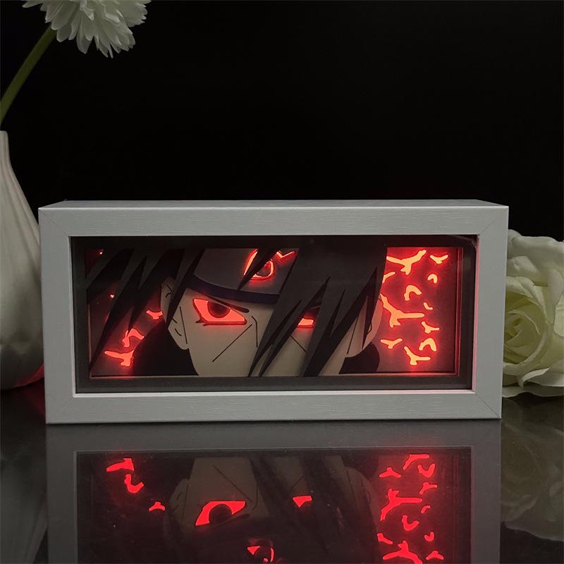 Naruto Anime Paper Carving Lamp: Desktop Ornament & Photo Frame Figurine