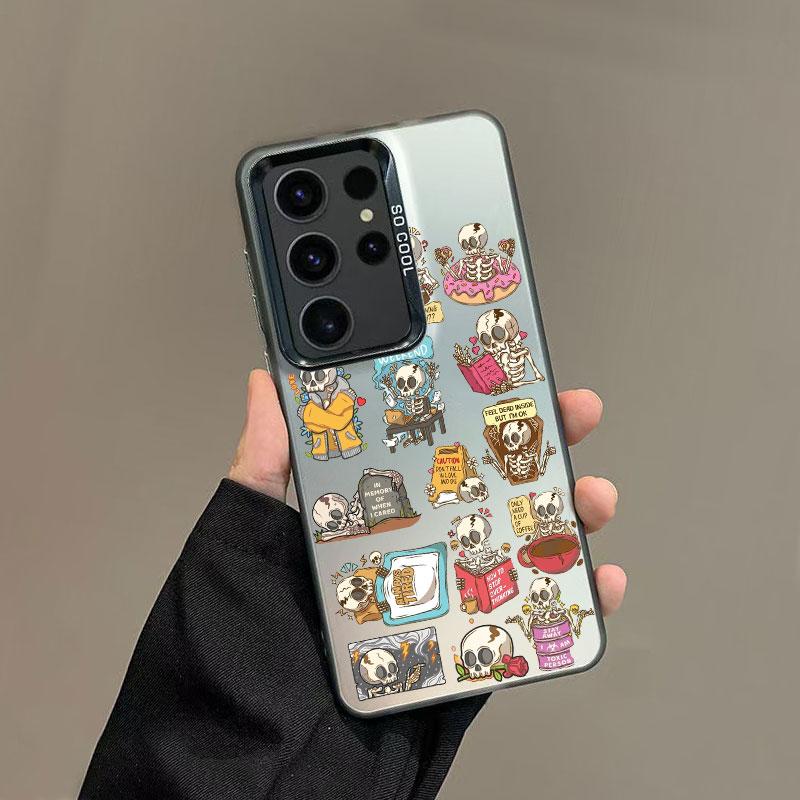 For Samsung Galaxy S25 S22 Ultra Plus S21 FE S24 S23 Ultra Plus FE Laser Phone Case Creative Skeleton Design Shockproof Covers