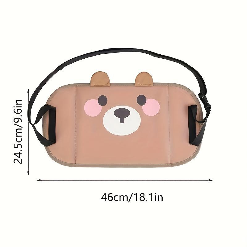 1pc Portable Brown Bear Car Seat Footrest, Adjustable Strap | Adorable Cartoon Style Footstool for Travel and Office Comfort