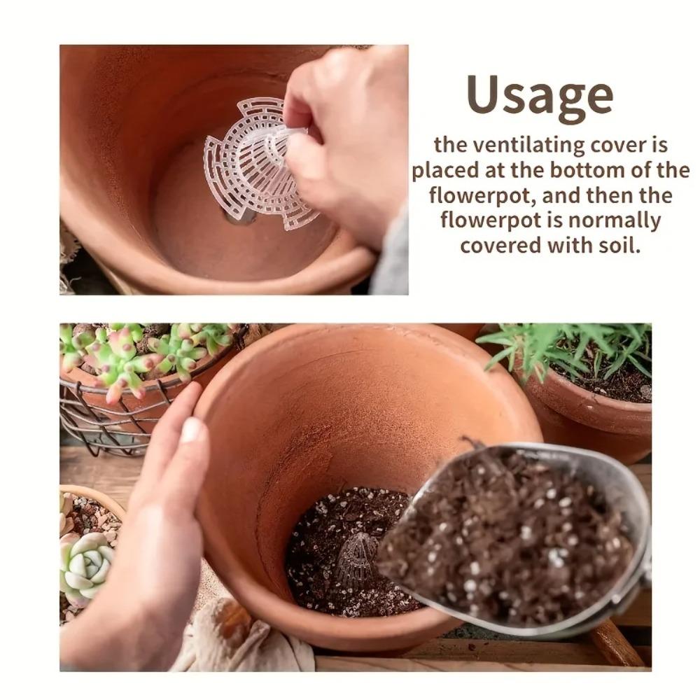Cone shaped gasket for flowerpot Plant drainage cover Succulent potted plant Leak proof soil Breathable roots Water leakage