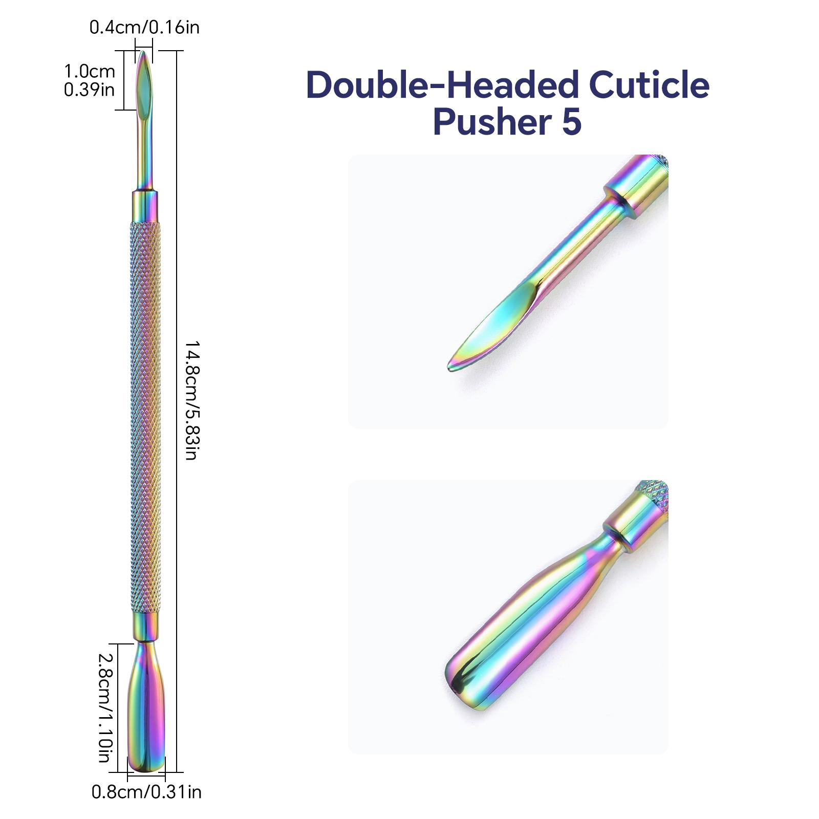 

1 шт. Пушер для кутикули з нержавіючої сталі двосторонній видальник мертвої шкіри для педикюру манікюру багатофункціональний пушер для кутикули