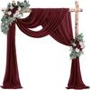 Dark Green Chiffon Wedding Arch Draping Fabric Sheer Curtains Drapery Ceremony Reception Backdrop Curtain Party Swag Christmas