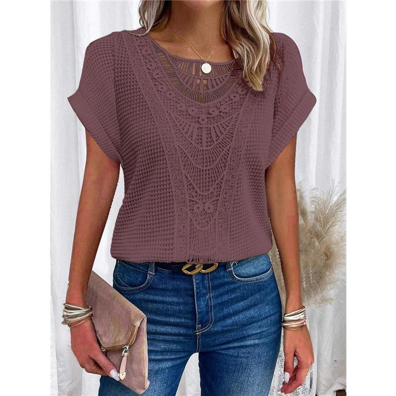 Lace Patchwork Short Sleeve T-shirt
