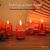 Windproof Red Candle Incense - 18 Smokeless Pieces for Wedding or Offering to Buddha, Small Fortune Wealth Candle.