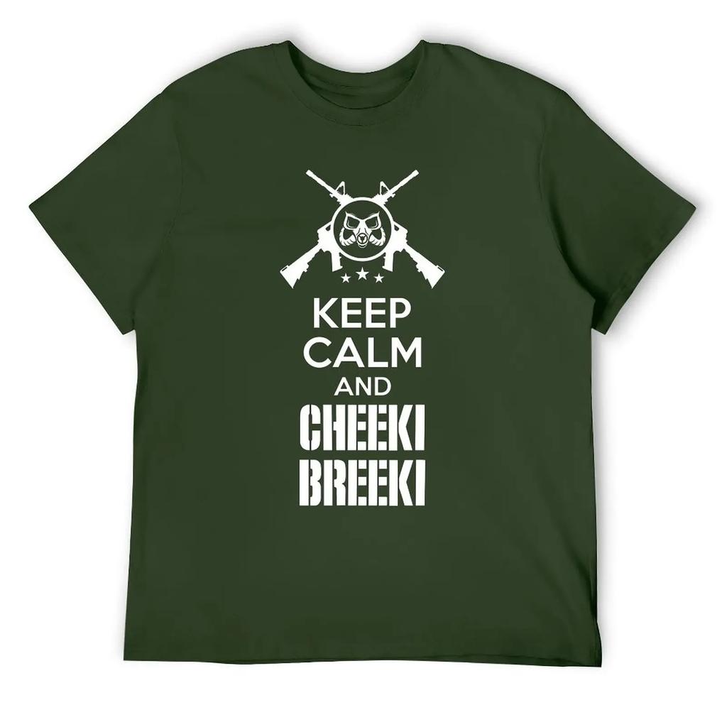 Keep Calm And Cheeki Breeki Essentiell Für T-Shirt Harajuku Kampagne Lustiges Witz-T-Shirt Lustige Grafik Zuhause Eur Größe