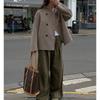 Fashion Stand Collar Loose-Fitting Short Coat Woolen Coat