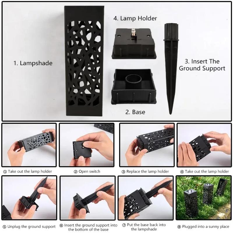 6 Pezzi Luci Solari da Giardino per Esterno, Luci da Esterno Impermeabili, Luci Solari da Giardino per Sentiero Patio Cortile