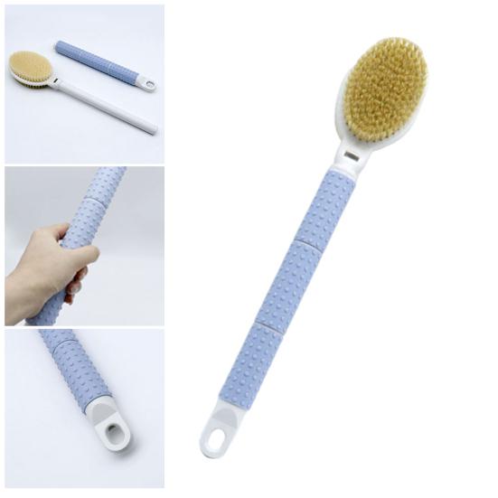 Retractable Shower Brush Double-Sided Exfoliation Telescopic Long Handle Bathroom Back Brush Skin Exfoliation