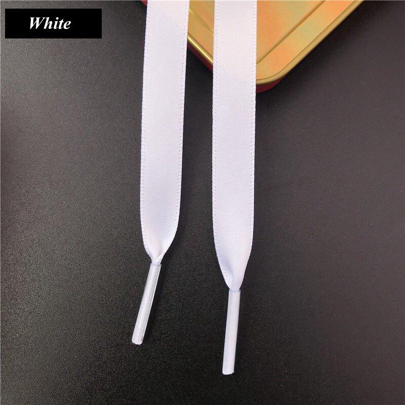 Silk Shoe Laces Satin Ribbon Flat Shoelaces Women Sneakers Shoelace Boots Laces for Shoes Women Men 1CM Width Shoe Lace 1Pair