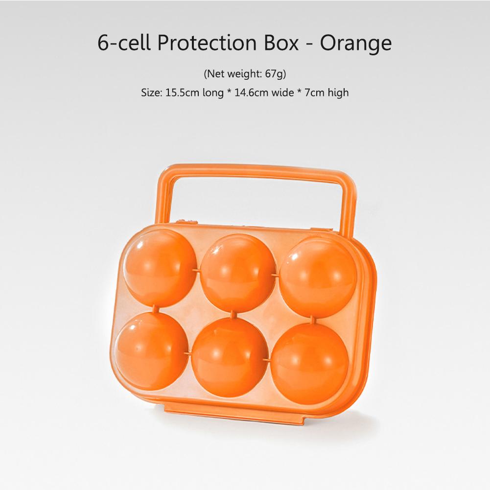 6-Grid Egg Protection Boxes Shockproof Egg Storage Cases Dropproof Refrigerator Eggs Case Non-slip with Handle Kitchen Supplies
