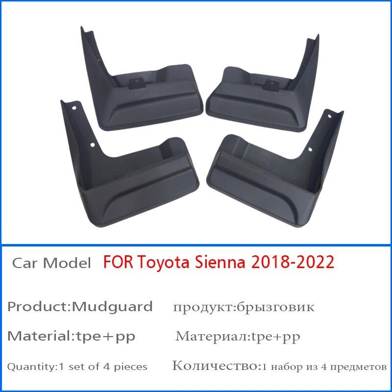 2018-FOR Toyota Sienna Skjermer Fender Mud Flap Beskyttelse Sprut Mudflaps Biltilbehør Auto Styline Foran Bak 4 stk Skjerm