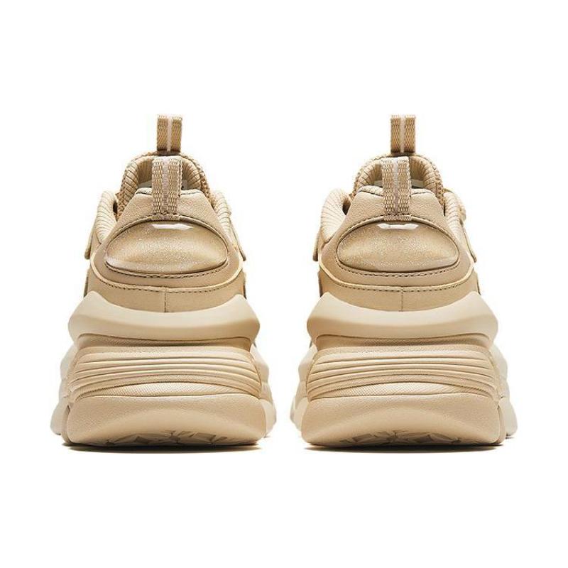 Anta Abrasion Resistant Breathable Low Top Casual Shoes Women's Beige Sneakers 122418885-6