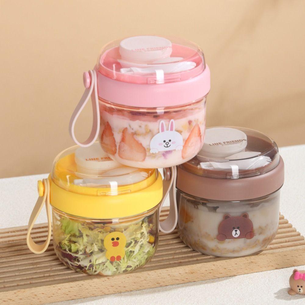650ml Breakfast Cups Seal Oats Container Portable Salad Cup  for Oatmeal Cereal Nut Yogurt