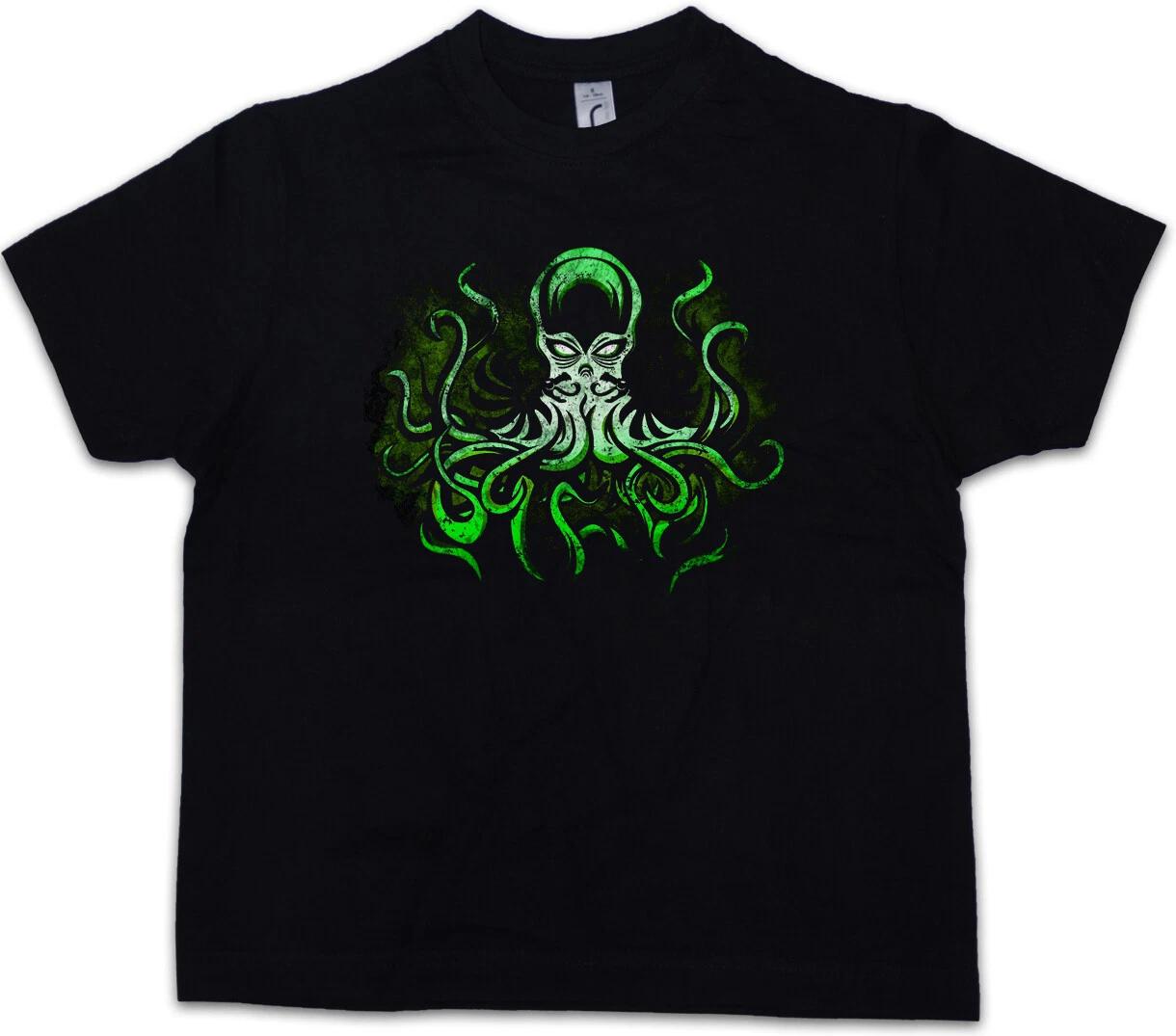 

POISON GREEN CTHULHU Kids Boys T-Shirt Wars Lovecraft Miskatonic Arkham- 140